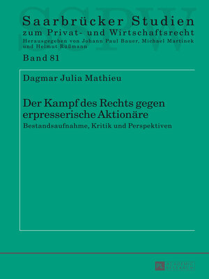 cover image of Der Kampf des Rechts gegen erpresserische Aktionäre